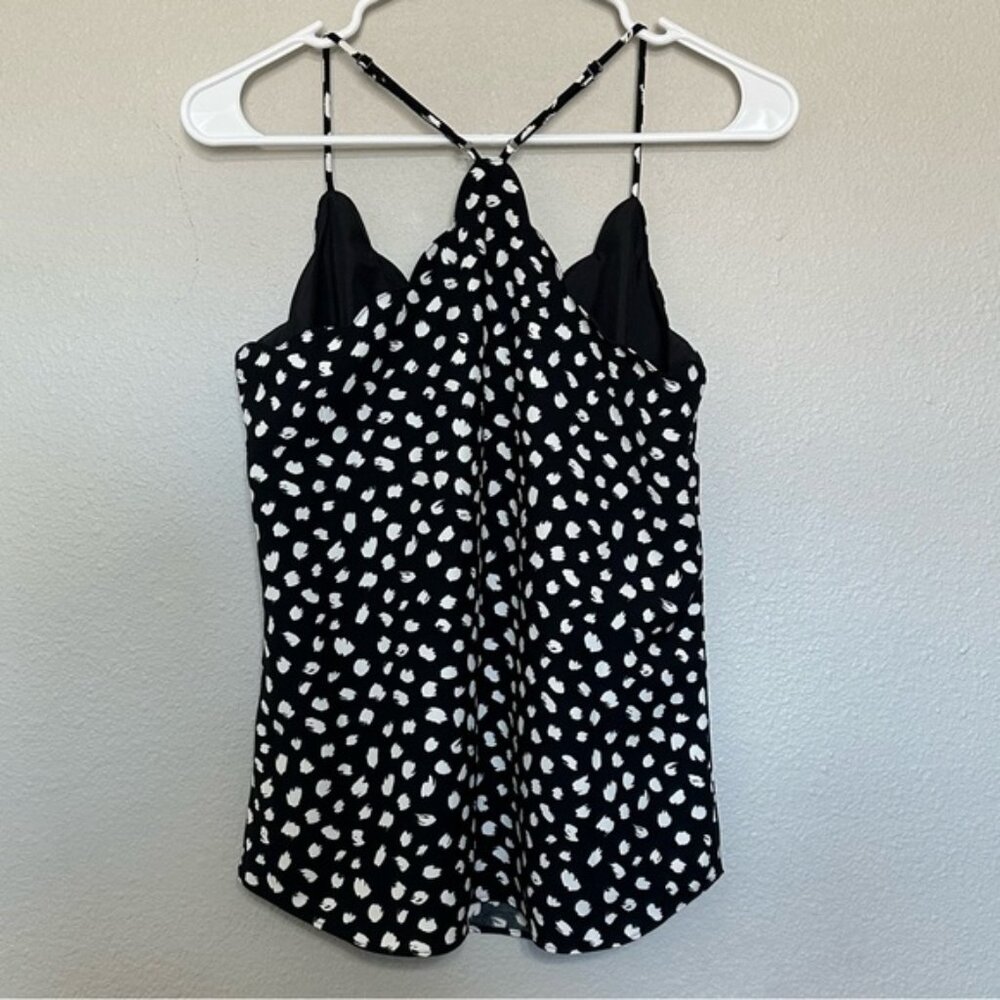 J. Crew Womens Scalloped Edge Cami Tank Top Sleeveless Adjustable Black Size 2 - Picture 5 of 7